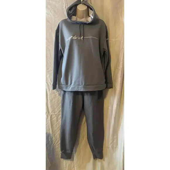 Nike Hoodie and Old Navy High-Rise Leggings Activewear Set Medium Gray - Picture 4 of 11